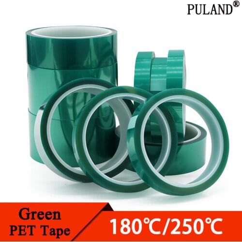 5mm 10mm 15mm 20mm 30mm Green PET Film Tape High Temperature Heat Resistant PCB Solder SMT Plating Shield Insulation Protection