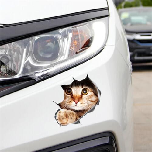 3D Creative Cat Dog Cars Stickers Pattern Kitten Simulation Lovely Pet Anime Funny Stickers Cute Car Decal Styling Accessories