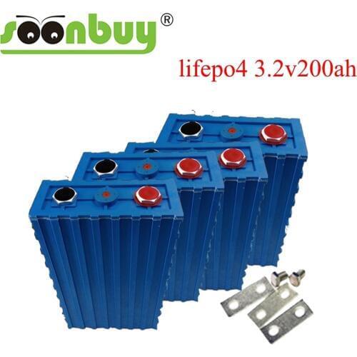 4PCS 3.2V200ah LiFePO4 Rechargeable Battery cell 200AHA Plastic 12v200AH 24V for pack EV solar batteries US EU AU Tax-free