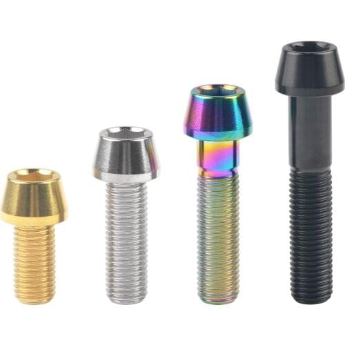 4Pcs Titanium Bolts M10x20 25 30 35 40 45 50mm Pitch 1.25mm Motorcycle Brake Caliper Taper Head Screw Modification Fasteners