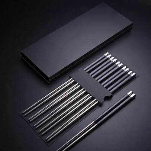 304 Stainless Steel Chopsticks Household High-End Anti-Slip Mildew Resistant Chopsticks Metal Chopsticks Alloy