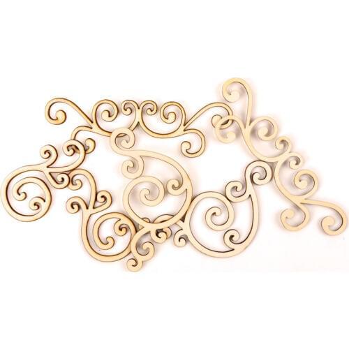 Mix Lace Frame Wooden Pattern Scrapbooking Craft for Handmade Accessory Sewing Home Decoration DIY 6pcs 61-115mm MZ222