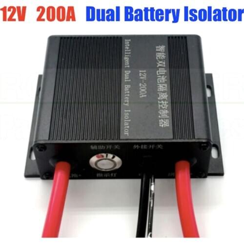 ROLLSROVER Aluminum Universal Car Dual Battery Isolator 12V 200A Waterproof With LED Indicator Light