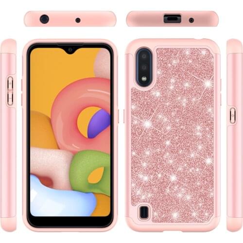 Shiny Case for Samsung Galaxy A01 SM-A015F Glitter Shockproof Back Phone Cover For Samsung Galaxy A01 A015F Protective Capas