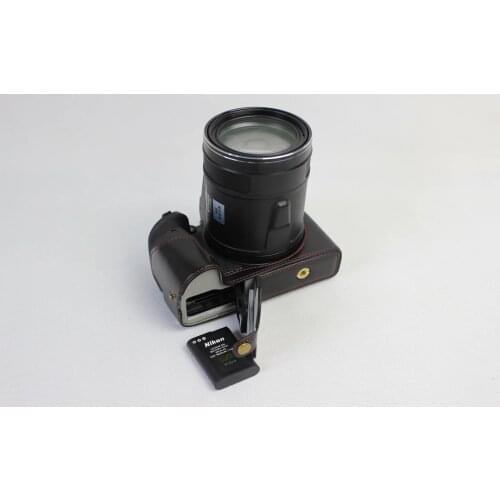 PU Leather Camera Bottom Case Cover Half Body Set Bag For Nikon Coolpix P900s P900 Coffee Black Brown With Battery Opening