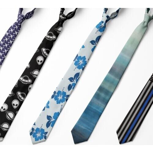 Creative Pattern Floral Tie For Mens Printed Necktie Polyester 5cm For Wedding Party Casual Gentleman Tasteful Artistic Man‘Tie