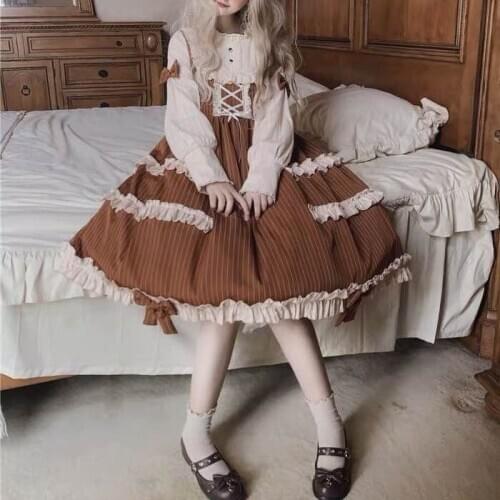 Gothic Vintage Lolita Dress Women Japanese Style Palace Princess DressesTea Party Cute Missy Dress Sweet Cosplay Costume