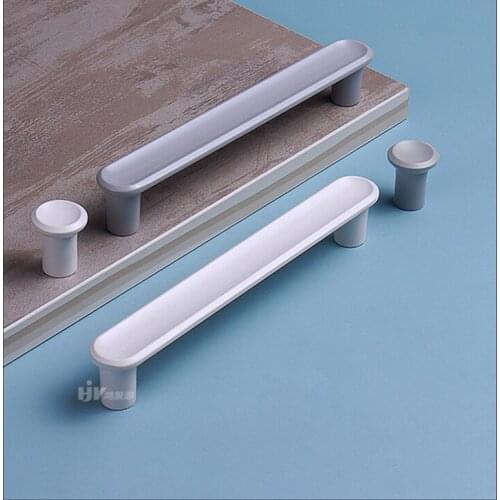 HJY White Furniture Handle Ivory Zinc Alloy Cabinet Handles Simplicity Kitchen Cupboard Wardrobe Door Pulls Drawer Knob Z581