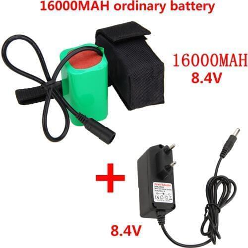 Bike Light Power Source 16000 mAh Battery Pack Bicycle Lamp External Battery Ordinary Connector 8.4V Batteries Pack+8.4V Charger