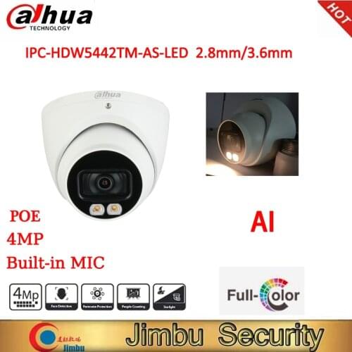 Dahua 4MP Eyeball AI Camera HDW5442TM-AS-LED Built-in MIC Wizmind face image capture Perimeter Protection People Counting