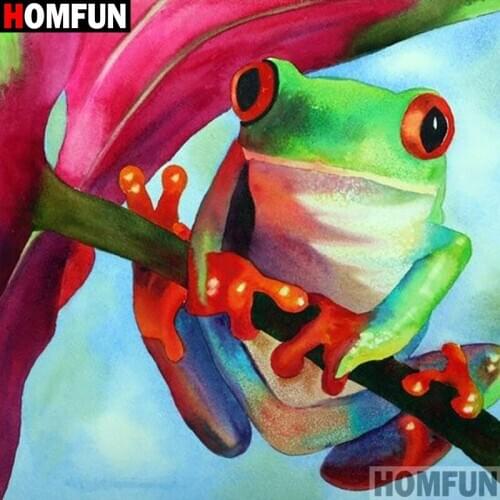 HOMFUN Diamond Painting Full Square/Round Rhinestones Cartoon frog Diamond Embroidery Diamond Cross Stitch Picture A17707