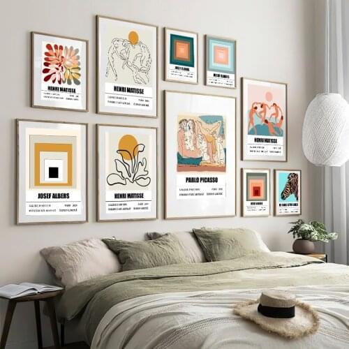 Matisse Colorful Leaf Abstract Nude Body Square Wall Art Print Canvas Painting Nordic Poster Wall Pictures For Living Room Decor