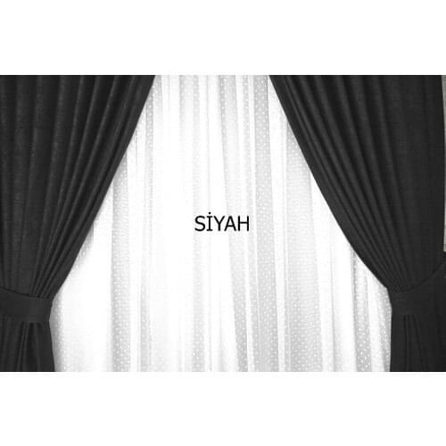 Crown Blackout Backdrop Curtain Ekstraforlu Straight Seam-Black