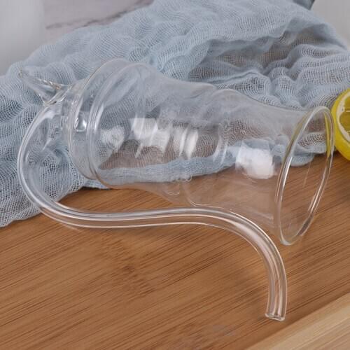 Creative Goblet Glass Mug with Straw for Cold Drink Home Use and Party Night Bar Drinking Wine Glass Juice Squirrel Cup Round