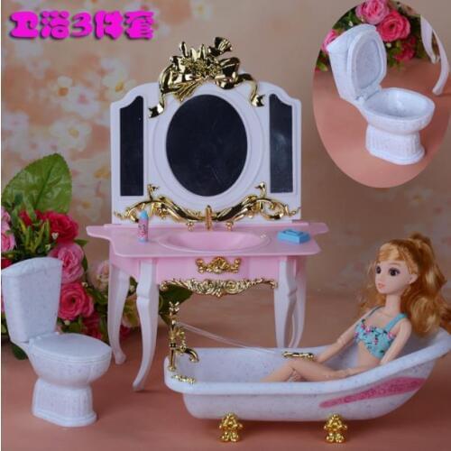 Original for princess barbie dresser shower bathtub bathroom house furniture accessories 1/6 bjd doll accessories 1/6 bjd toy