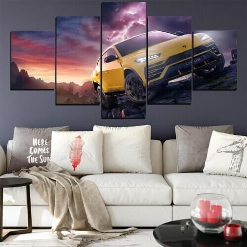 Wall Art Home 5 Pieces Lamborghini Urus Car Decor Hd Print Modular Pictures Posters Canvas Painting For Bedroom Artwork Frame