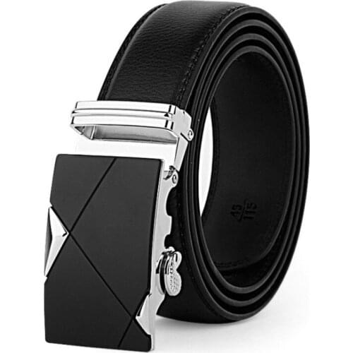 2021 new mens casual all-match leather business alloy automatic buckle mens belt