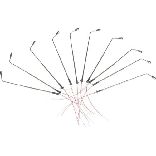 NEW 10 PCS/lot Metal Streets Lamp Modelmaking Single-head LED Lights Lamppost Model Railroad Street Lighting 3V DCN 2018