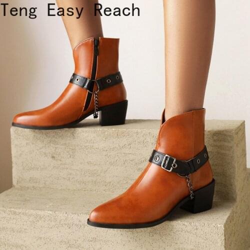 New Classic Embroidered Western Cowboy Boots for Women Leather Cowgirl Boots High Heels Shoes Woman Ankle Boots Size 34-46