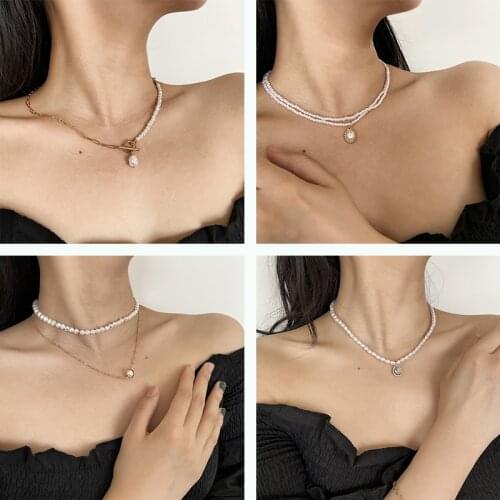 Hot Sale New Trend Natural Pearl Stone Party Pendant Necklace Fashion Accessories Trendy Jewlelry Gifts