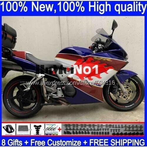 Interceptor For HONDA VFR800 VFR 800RR 800 RR 00 01 02 03 04 05 130MC.1 VFR800RR 2007 2008 2009 2011 2012 Fairing blue white hot