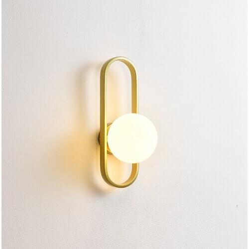 Bedroom Bedside Wall Lights LED E27 Bulb Simple Glass Ball Wall Lamps For Living Room Restaurant Coffee Bar Home Lighting