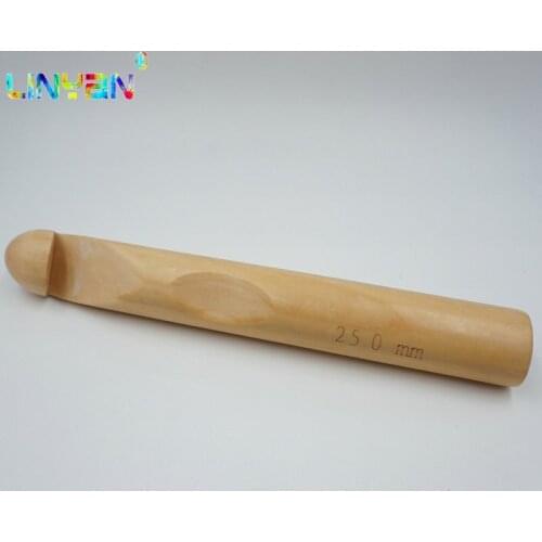 1 piece 25 mm Bamboo Crochet Hooks Knitting Needles Smooth Carbonized Sewing weaving Tools New Weave Craft Crocheting t68