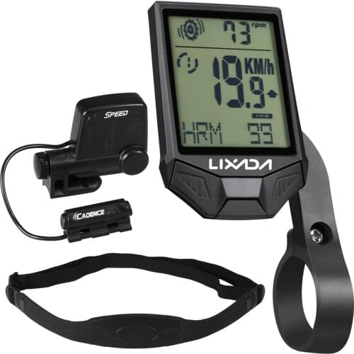 LIXADA Wireless Cycling Computer with Heart Rate Sensor Rainproof Bike Computer Bicycle Computer Waterproof ciclocomputer