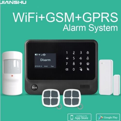 Wifi gsm alarm system LCD touch panel home security burglar alarm system IOS /Android APP control 433MHz sensors home security