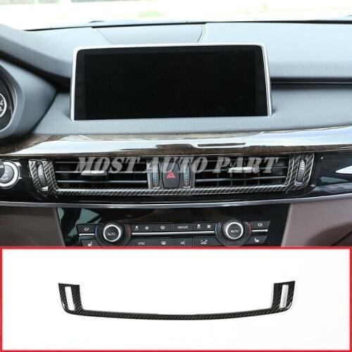 ABS Plastic Carbon Fiber Look Interior Central Console Air Vent Cover Trim For BMW X5 X6 F15 F16 2015-2017 1pcs Car Decoration