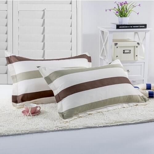 1 Piece Simple Stripe Pillow Case Cover Striped Knitted Pillowcase Bedroom Use 100% Polyester Pillowcases 50