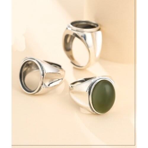 13.5*18mm 925 STERLING SILVER men Semi Mount Bases Blanks base blank Pad VINTAGE wedding rings ring Setting set men diy A5367