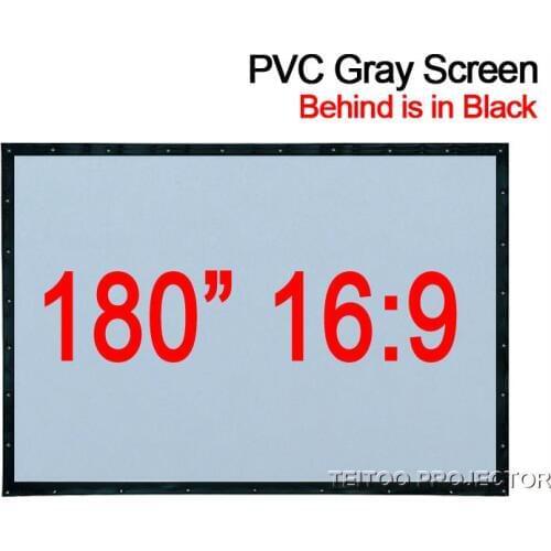 180 inches 16:9 Professional PVC Soft Grey-Black Projection Screen Curtain Film for Cinema Outdoor Movies Office Business use