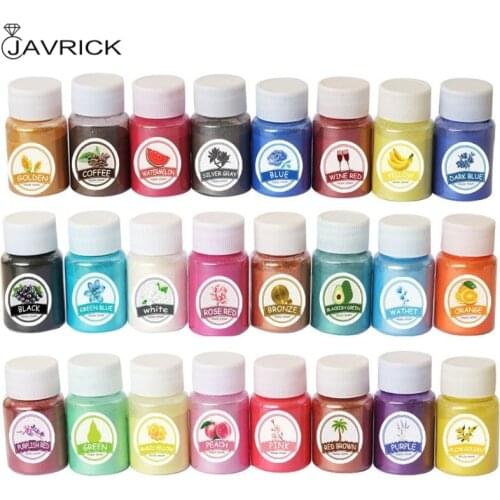 24 Colors Mica Mineral Powder Epoxy Resin Pigment Pearlescent Pigment Natural Mica Colorant Soap Makeup Jewelry Making