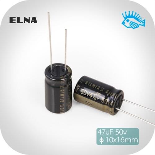 2pcs/20pcs 47UF 50V47uF SILMIC II RFS ELNA Brand new original fever audio electrolytic capacitor