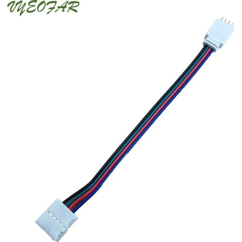 5pcs/lot 4 Pin Led RGB Strip Wire Connector PCB Clip PVC RGB Female Led Strip Connect Adapter Wire Cable SMD 5050 RGB LED Strip