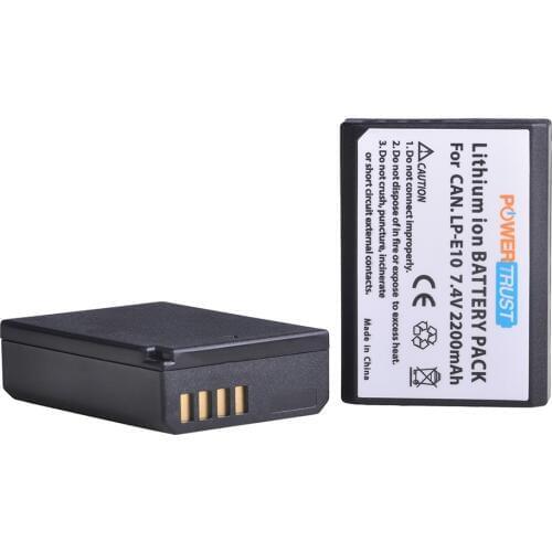PowerTrust 2200mAh LP-E10 LP E10 LPE10 Battery for For Canon EOS Rebel T3 T5 T6 1100D 1200D 1300D Kiss X50 X70 LP-E10 Batteries