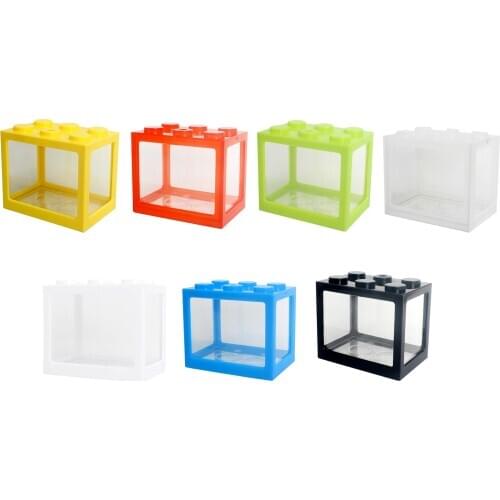 Aquarium Fish Tank Mini Aquarium Building Blocks Pet Spider Fish Tank Box for Desktop Office Tea Table Decor