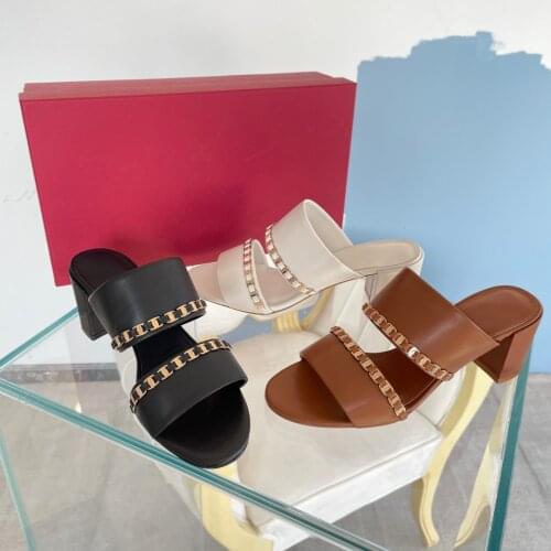 Fashion Style Vintage Womens Sandals Shoes Genuine Leather Pumps Sheepkin Comfortable Soft High Heel 5.5CM db031