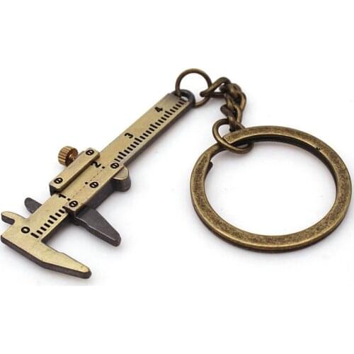 Creative Zinc Alloy Vernier Caliper Keychain Mini Tool Keyring Pendant Portable Gift 1 order