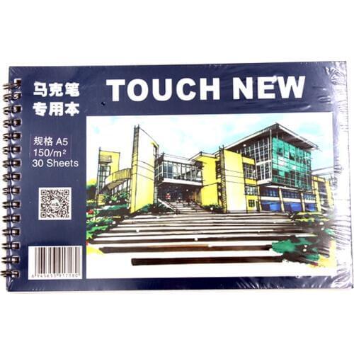 TOUCHNEW A5 Marker Pad 30 Sheets Professional No Penetration Paper Drawing Album Sketchbook For Student Artists Art Supplies