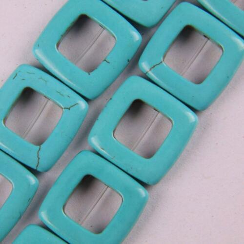 20x20MM Blue Howlite Square Loose Beads Strand 16 Inch Jewelry Making C079