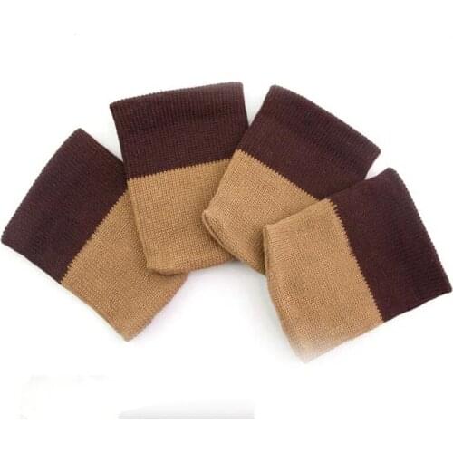 Large Size Dinning Table Leg Covers Knitted Chair Foot Covers Soft Wear-Resistan Sofa Leg Protectors Stool Feet Pad 4 Pieces/Lot