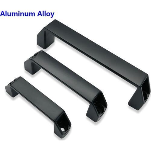 5PCS Black Aluminum Alloy Door Handle Cabinet Door Pull Handles For EU Aluminum Extrusion Profile 2020/3030/4040 Series