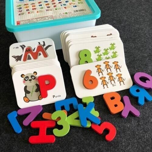 Baby Early Education Puzzle Jigsaw Puzzle Childrens Cognitive Teaching Aids Children Recognize Digital Letters Matching Puzzle