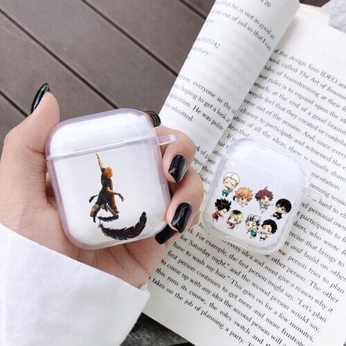 Haikyuu Hinata attacks Anime Airpod Case for Airpods 2 1 Case For Air pod pro Clear Cute Soft silicone transparent Fundas Coque