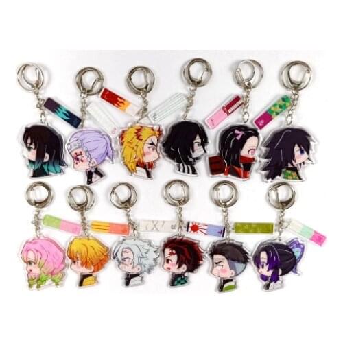 Collection Toy Anime Demon Slayer Drop Glue series Cute Keychains Bags Pendant Kamado Nezuko Agatsuma Zenitsu Tomioka Giyuu Gift