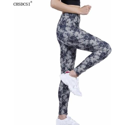 CHSDCSI Leggins Push Up Sports Workout High Waist Running Pants Fitness Elastic Leggings For Women Printed Sexy Pant