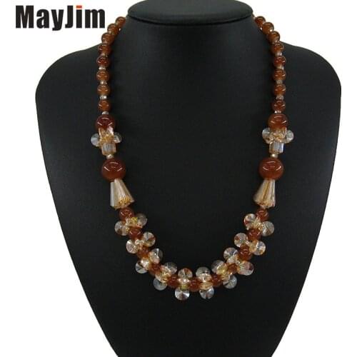 Statement vintage necklace fashion women crystal beads chain candy Manual establishment necklaces & pendants Jewelry accessories