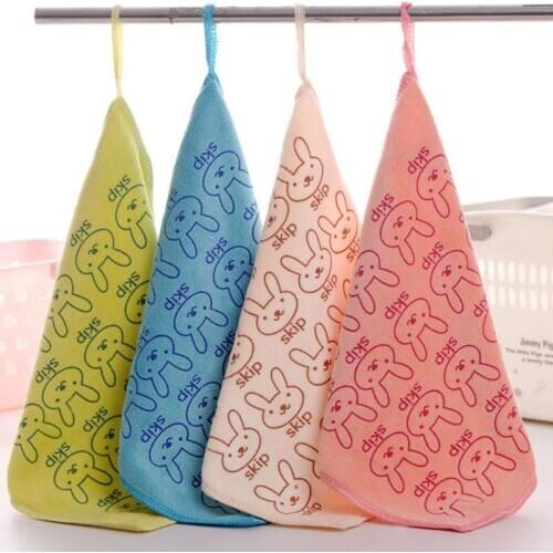 Cute Rabbit Print Microfiber Absorbent Drying Bath Beach Towel Washable Cotton Swimwear Baby Towel F